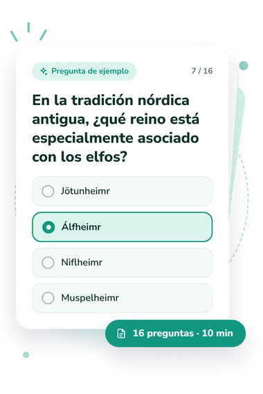 Test cuestionario sobre elfos: pregunta y respuestas Test cuestionario sobre elfos: tarjeta con pregunta
