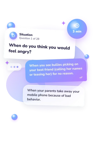 Emotional and Moral Development: situation and reply bubbles