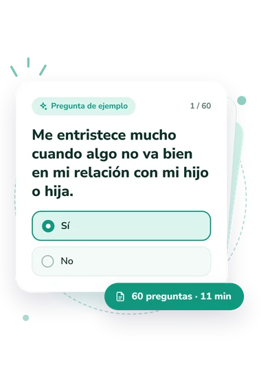 Test cuestionario de agotamiento emocional: pregunta y respuestas Test cuestionario de agotamiento emocional: tarjeta con pregunta