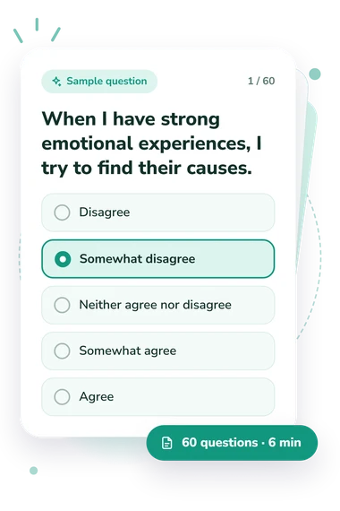 Emotional Creativity Inventory (ECI): answers to choose from Emotional Creativity Inventory (ECI) Test: sample question card