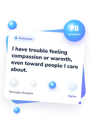 Emotional Detachment Test: agreement scale card