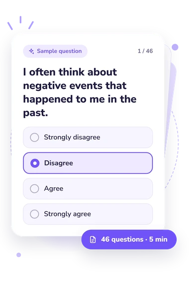 Emotional Dysregulation Test: sample question card