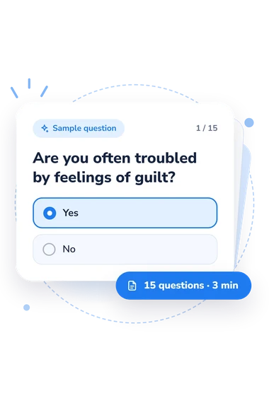 Emotional Excitability/Emotional Stability Scale: answers to choose from Emotional Excitability/Emotional Stability Scale Test: sample question card