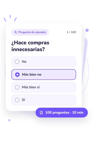 Test nivel de inteligencia emocional: pregunta y respuestas Test nivel de inteligencia emocional: tarjeta con pregunta