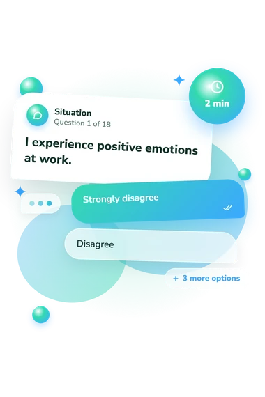 Well being test: what would you do Well being test: situation and reply bubbles