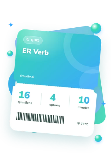 ER Verb Quiz: test ticket with numbers