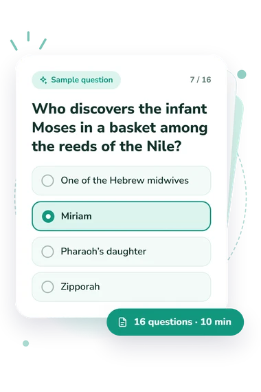 Exodus Quiz: sample question card
