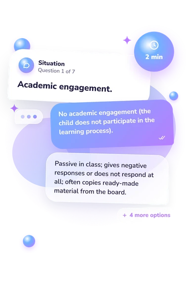Expert Assessment: what would you do Expert Assessment: situation and reply bubbles