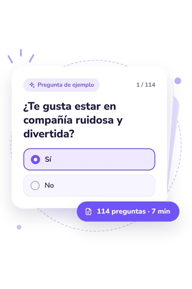 Test cuestionario infantil de Eysenck: tarjeta con pregunta