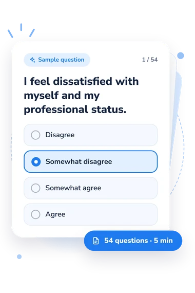 Professional Development Factors Test: sample question card