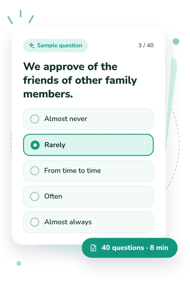 Family Adaptability and Cohesion Evaluation: sample question card