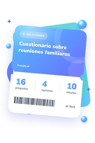 Test cuestionario sobre reuniones: preguntas, opciones y minutos Test cuestionario sobre reuniones familiares: billete del test