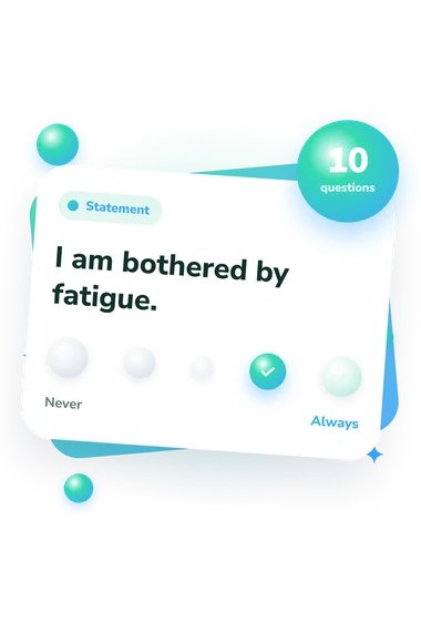 Fatigue Assessment Scale (FAS) Test: agreement scale card