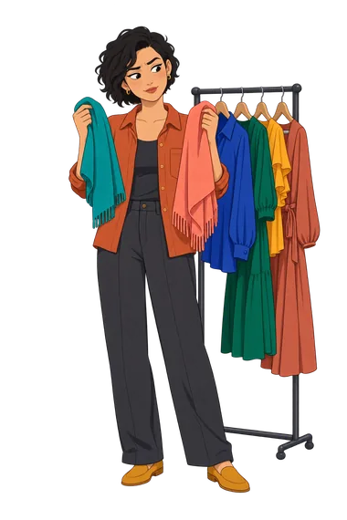 Favorite Color Test: shopper compares scarves