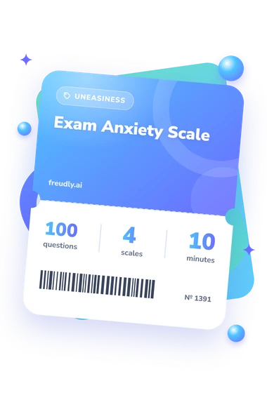 Exam Anxiety Scale Test: test ticket with numbers