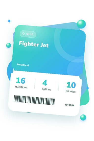 Fighter Jet Quiz: questions, options and minutes Fighter Jet Quiz: test ticket with numbers