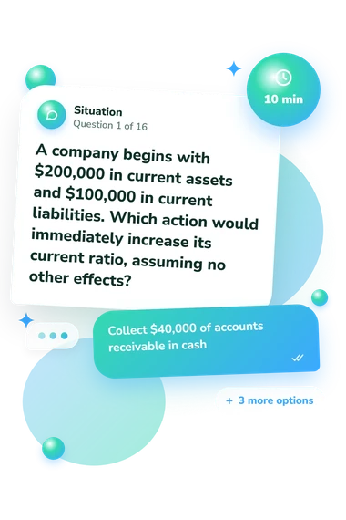 Financial Ratio Quiz: situation and reply bubbles