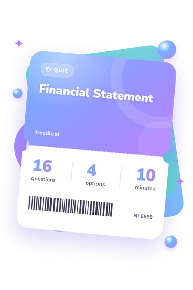 Financial Statement Quiz: questions, options and minutes Financial Statement Quiz: test ticket with numbers