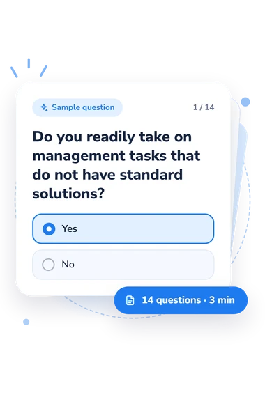 Leadership Style Questionnaire Test: answers to choose from Leadership Style Questionnaire Test: sample question card