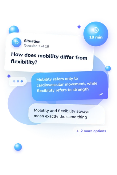 Fitness Quiz: situation and reply bubbles