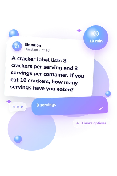 Food Label Quiz: what would you do Food Label Quiz: situation and reply bubbles