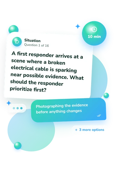 Forensic Science Quiz: situation and reply bubbles