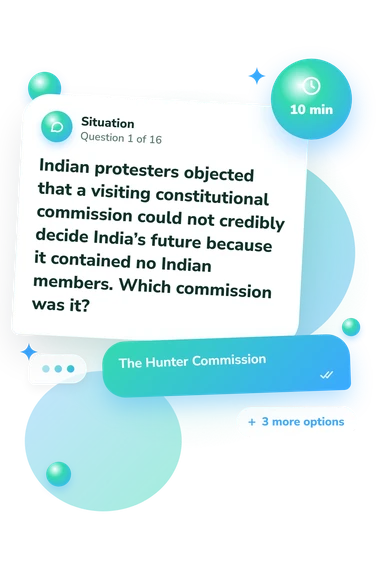 Freedom Struggle Quiz: situation and reply bubbles