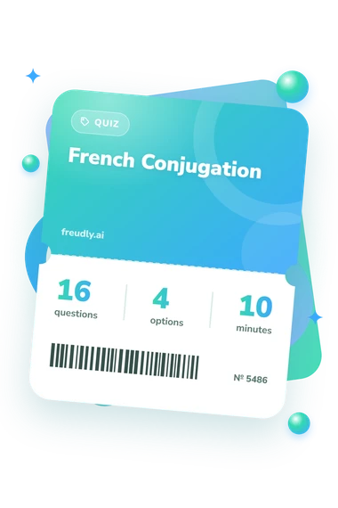 French Conjugation Quiz: test ticket with numbers