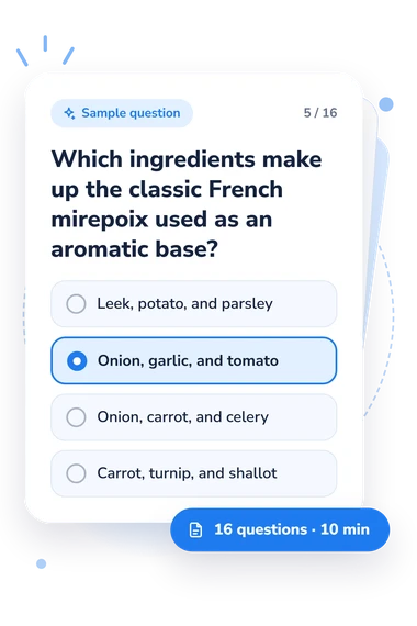 French Food Quiz: sample question card