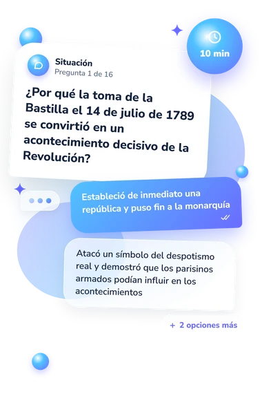 Test cuestionario sobre la Revolución: situación y respuestas