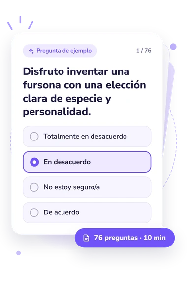 Quiz de fandom furry: tarjeta con pregunta