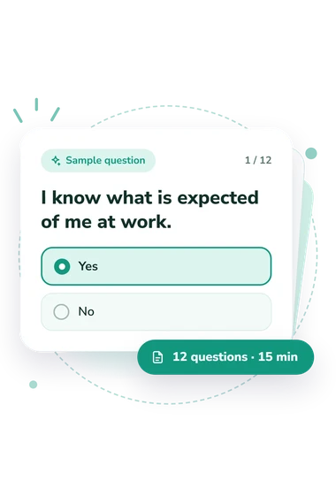 Gallup Q12 Employee Engagement: answers to choose from Gallup Q12 Employee Engagement Survey: sample question card