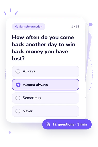 South Oaks Gambling Screen-Revised: sample question card
