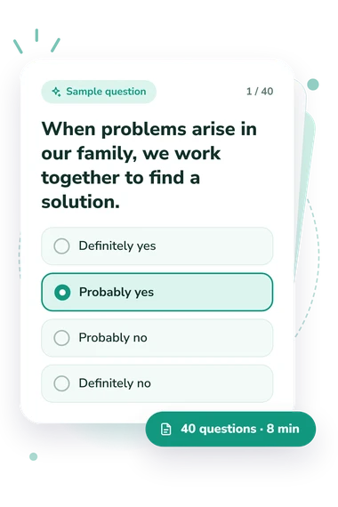 German Family Dynamics Test: sample question card