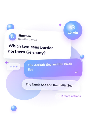 German Quiz: situation and reply bubbles