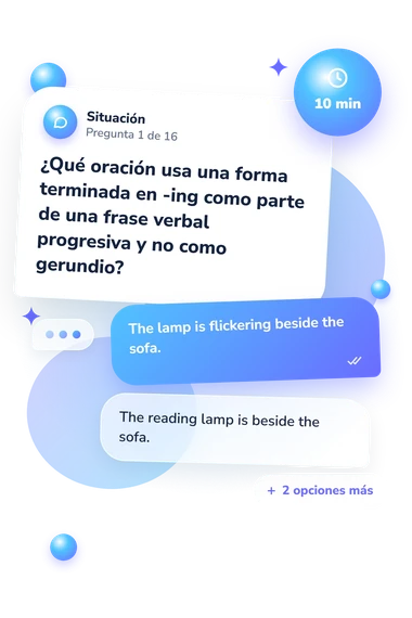 Test cuestionario sobre gerundios: situación y respuestas