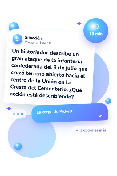 Test cuestionario sobre Gettysburg: situación y respuestas