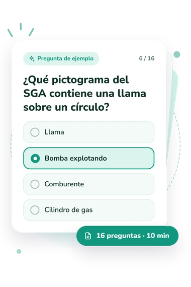Test cuestionario sobre los pictogramas: tarjeta con pregunta