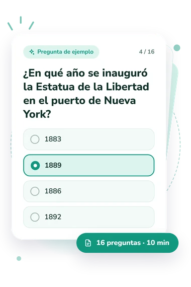 Test cuestionario sobre la Edad: tarjeta con pregunta
