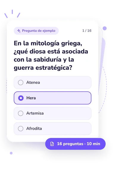Test cuestionario sobre nombres: tarjeta con pregunta
