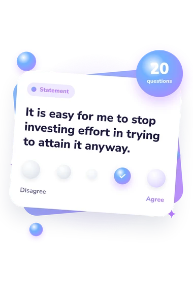 Goal Disengagement and Reengagement Scale: agreement scale card