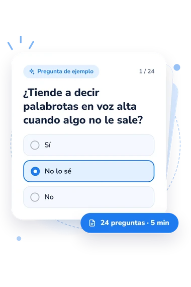 Test cuestionario breve de Gray-Wilson: pregunta y respuestas Test cuestionario breve de Gray-Wilson: tarjeta con pregunta