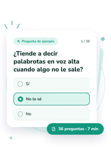 Test cuestionario de Grey-Wilson, GWPQ: tarjeta con pregunta