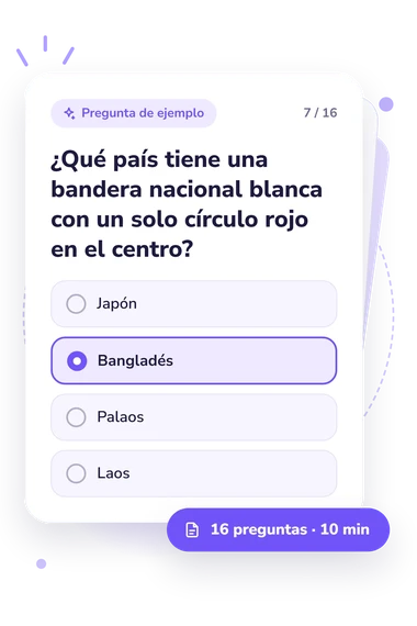 Quiz de banderas verdes: pregunta y respuestas Quiz de banderas verdes: tarjeta con pregunta