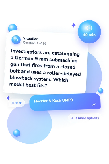 Guess the Gun Quiz: situation and reply bubbles