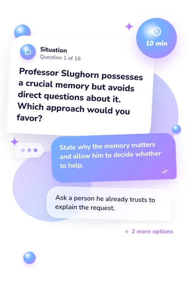 Harry Potter Horcrux Quiz: what would you do Harry Potter Horcrux Quiz: situation and reply bubbles