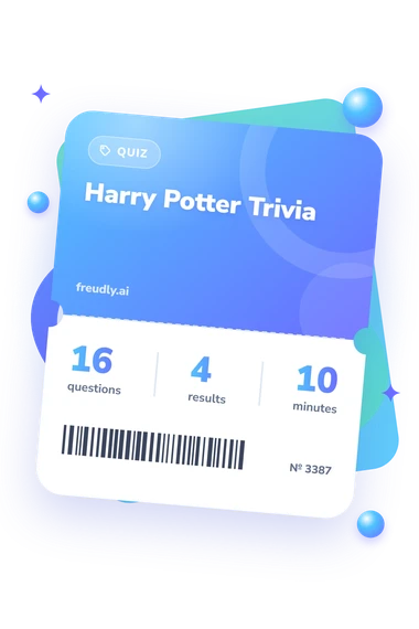Harry Potter Trivia Quiz: test ticket with numbers