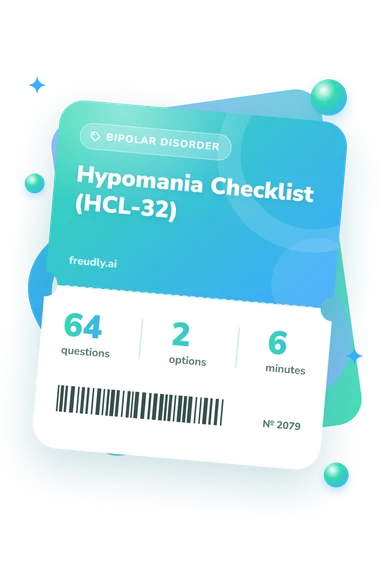 Hypomania Checklist (HCL-32) Test: questions, options and minutes Hypomania Checklist (HCL-32) Test: test ticket with numbers