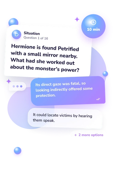 Hermione Granger Quiz: situation and reply bubbles