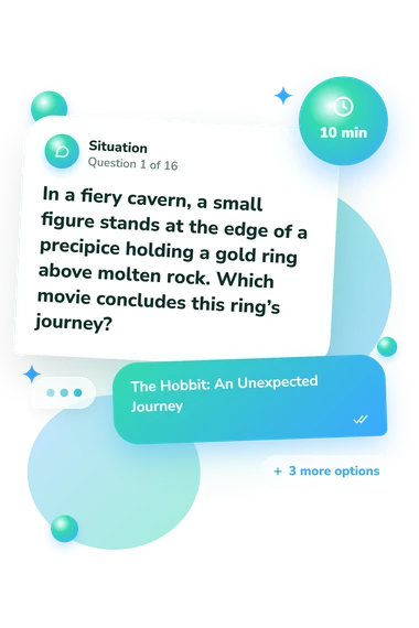 Hidden Movie Picture Quiz: situation and reply bubbles
